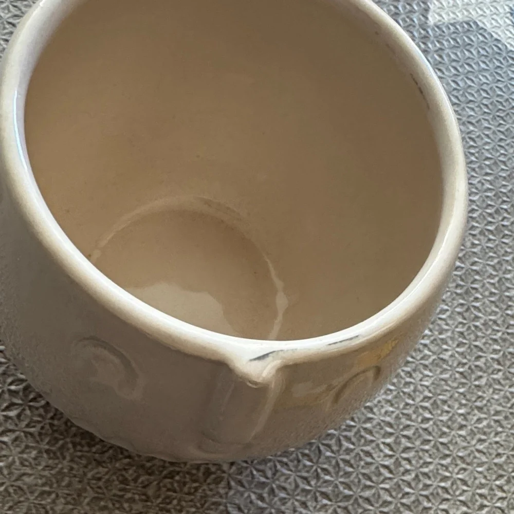 Ceramic Face Mugs - Set of 2 in Green and Cream